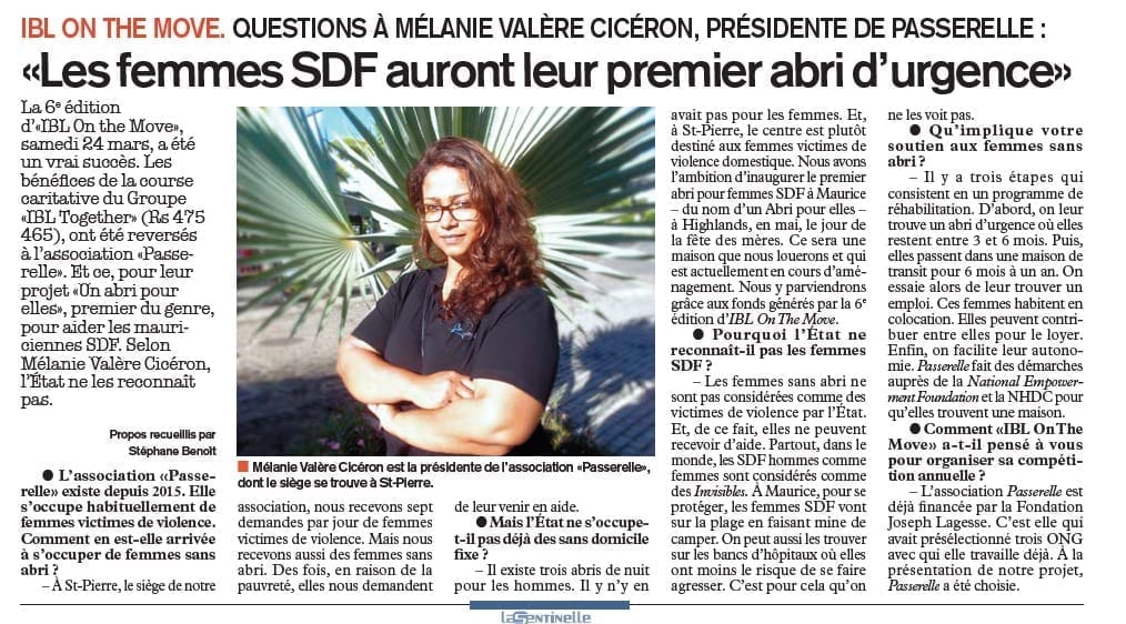 Questions à Mélanie Valère Cicéron, présidente de Passerelle